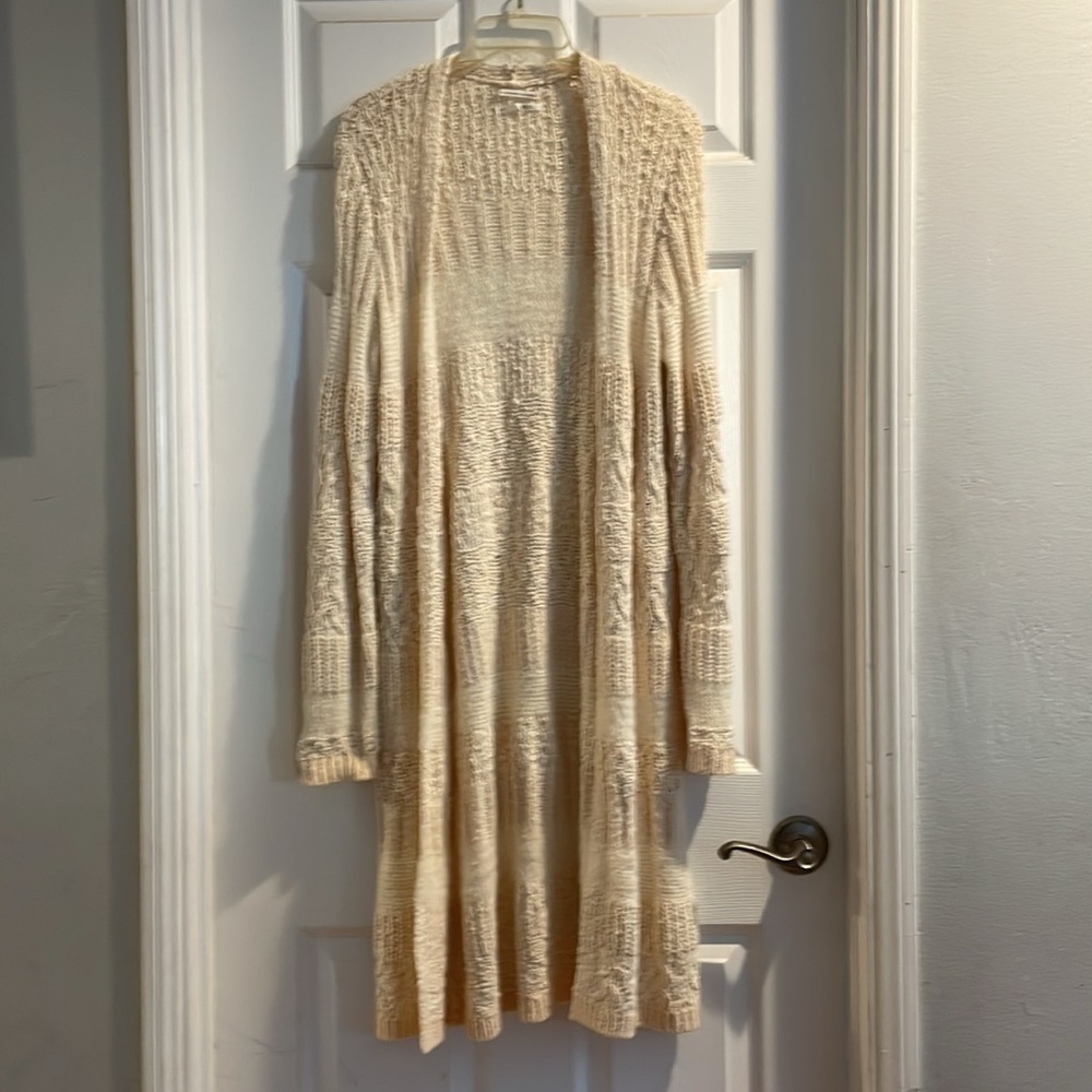 Anthropologie Cream Knee-Length Sweater